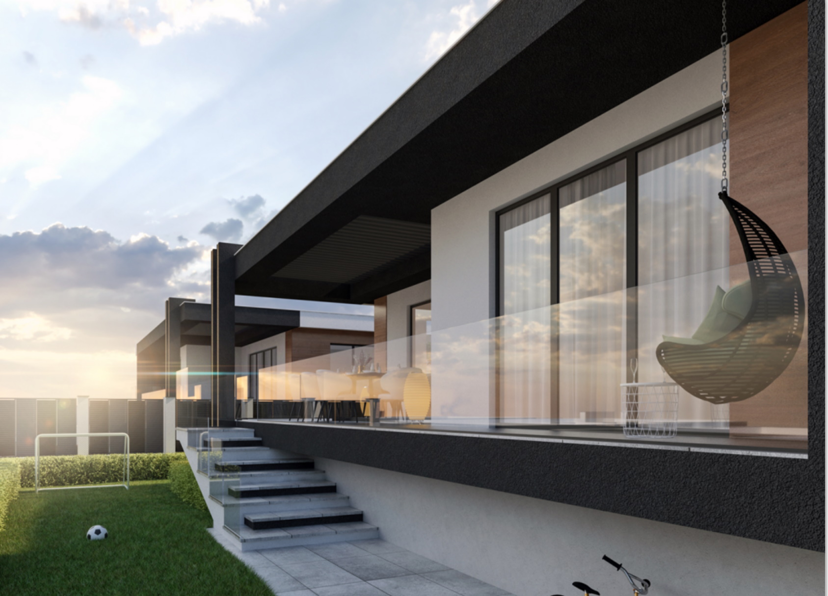 Модерна еднофамилна къща в нов комплекс в полите на Родопите     